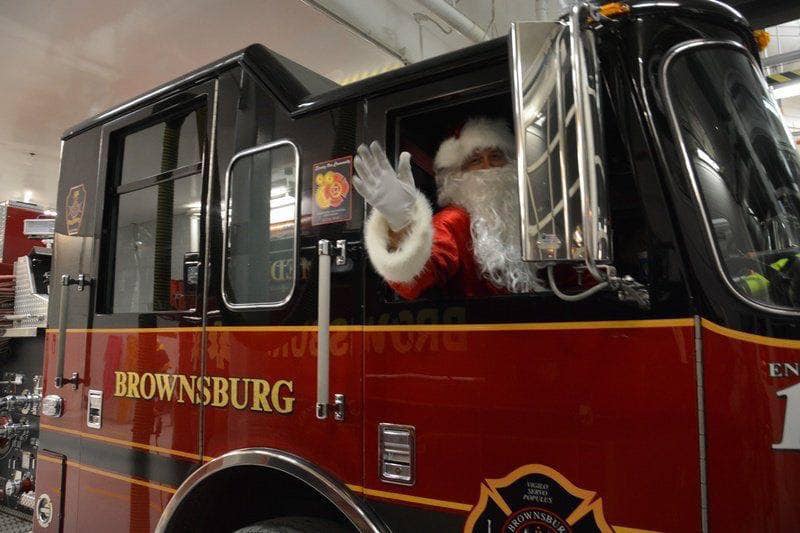 Santa in Fire Truck