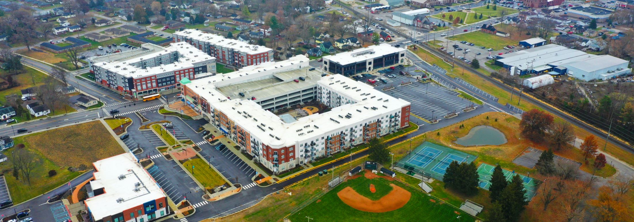 Aerial view of buildings
